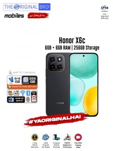 Honor X6c - 6GB RAM - 256GB Storage - Black - Easy Monthly Installments - PTA Approved - 1 Year Brand Warranty - The Original Bro Mobiles - TOB73